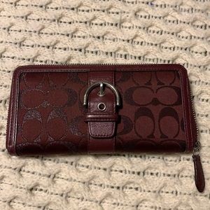 Burgundy Coach Wallet/Clutch
